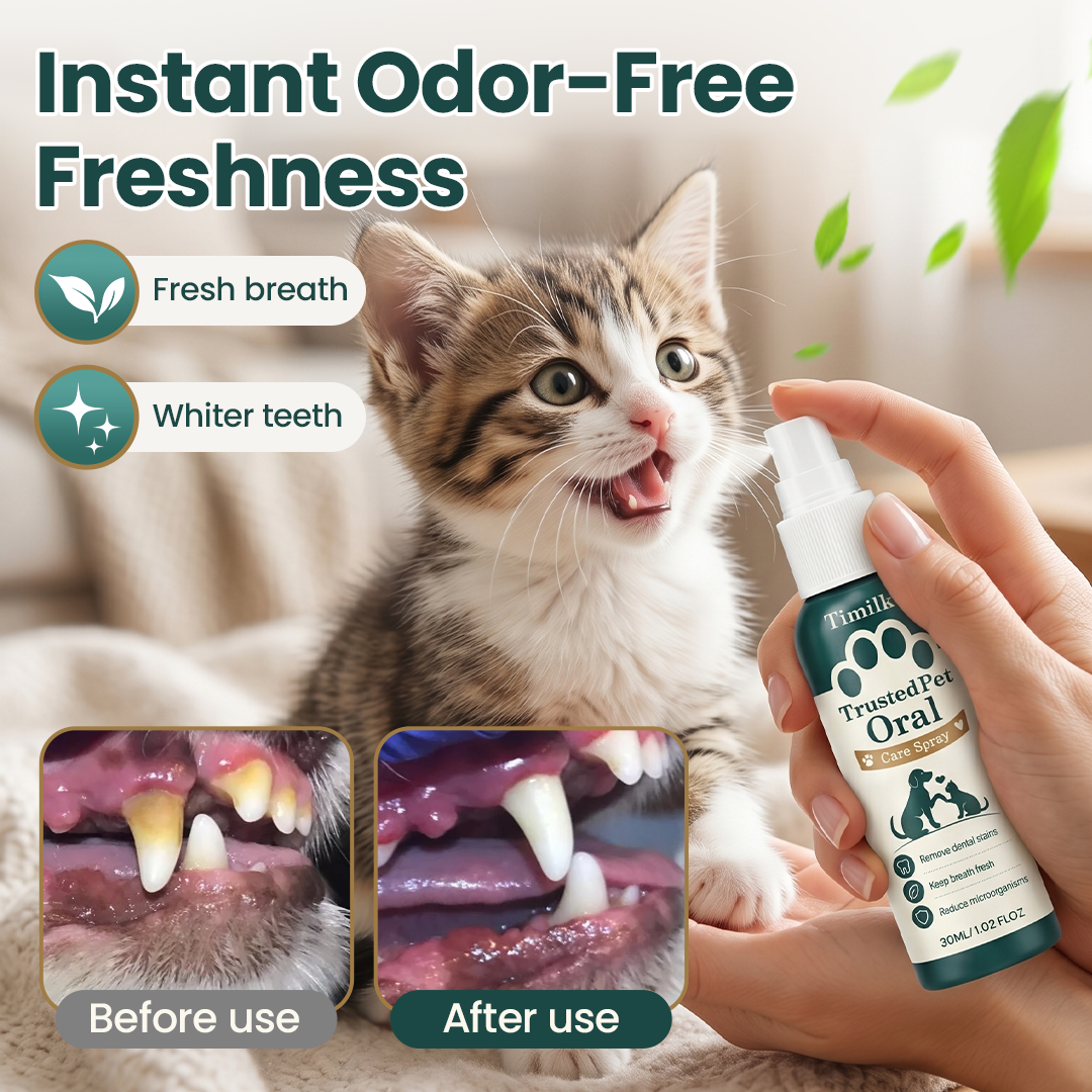 🐶🐱Pawnera™ szájápoló spray kutyáknak és macskáknak –🌿 fogmosás nélkül frissebb lehelet