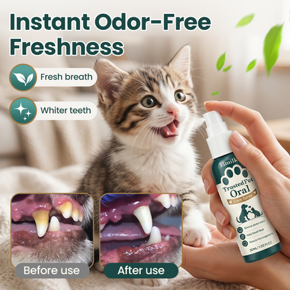 🐶🐱Pawnera™ szájápoló spray kutyáknak és macskáknak –🌿 fogmosás nélkül frissebb lehelet