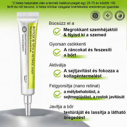 ✨ Vosxu™ Botox & Vita-A Retinol Shot ráncfelvarró szérum ✨ – 💉 Mikro-tűk | 💪 Botox-szerű peptidek | 🌿 Retinol | ⚡ Látható eredmények már 3 nap alatt 🌸
