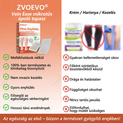 🌈 Zvoevo® Vein Ease mikro-tűs ápoló tapasz (pókgerincvénák, visszér, duzzanat, fáradt lábak kezelésére)