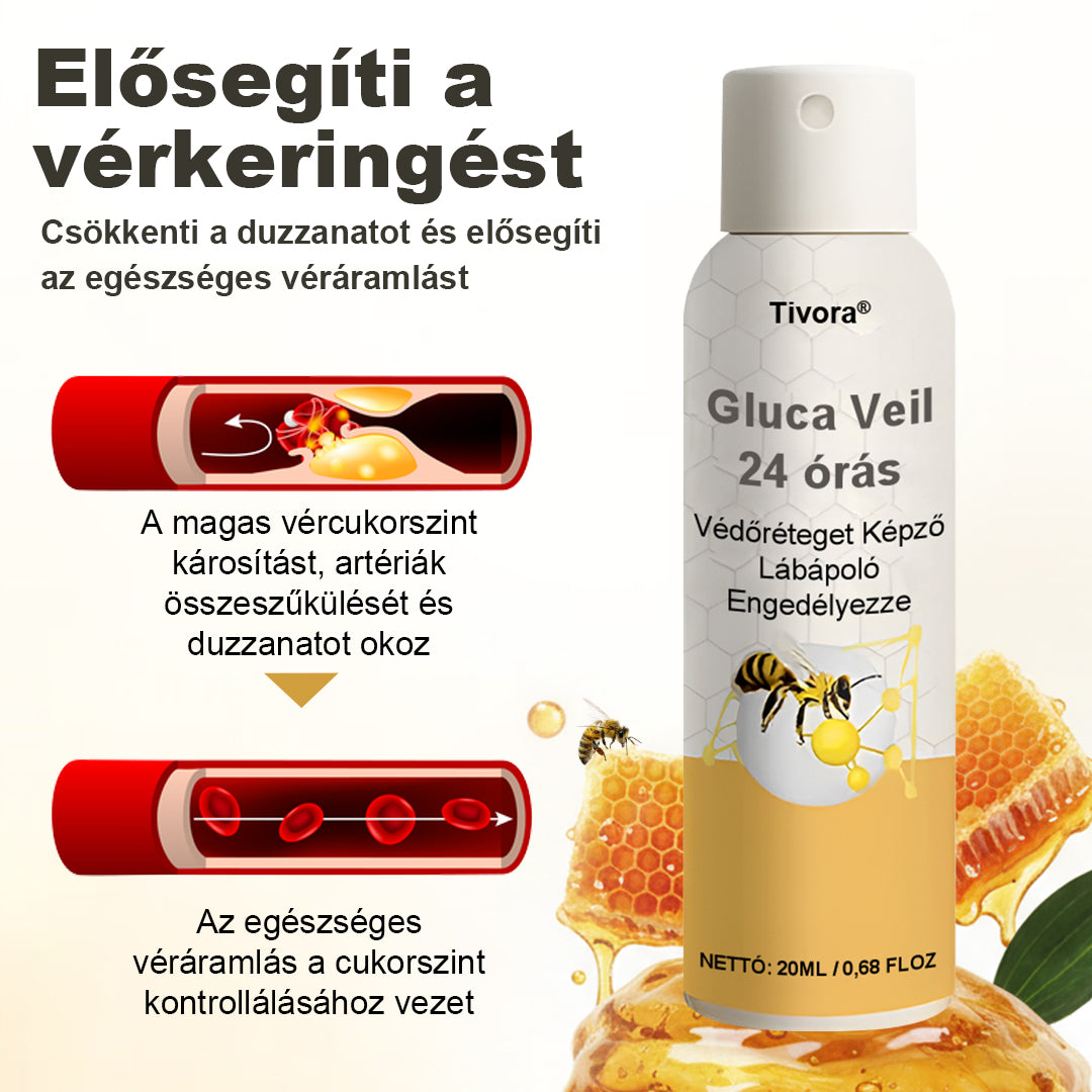 Tivora® GlucaVeil 24 órás Védőréteget Képző Lábápoló Permet⭐️