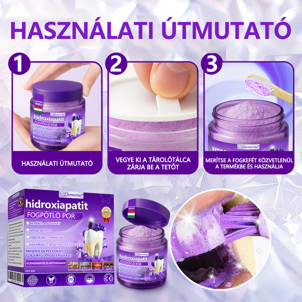 𝐷𝑜𝒓𝒎𝒐𝒓𝑛𝑎® Fogregeneráló és -javító por hidroxiapatittal 🦷 (hatékonyan javítja a fogszuvasodást, az ínyproblémákat, a fogak túlérzékenységét, a szájfekélyeket és a fogak sárgulását, átfogóan javítva a szájhigiéniát) 🍀