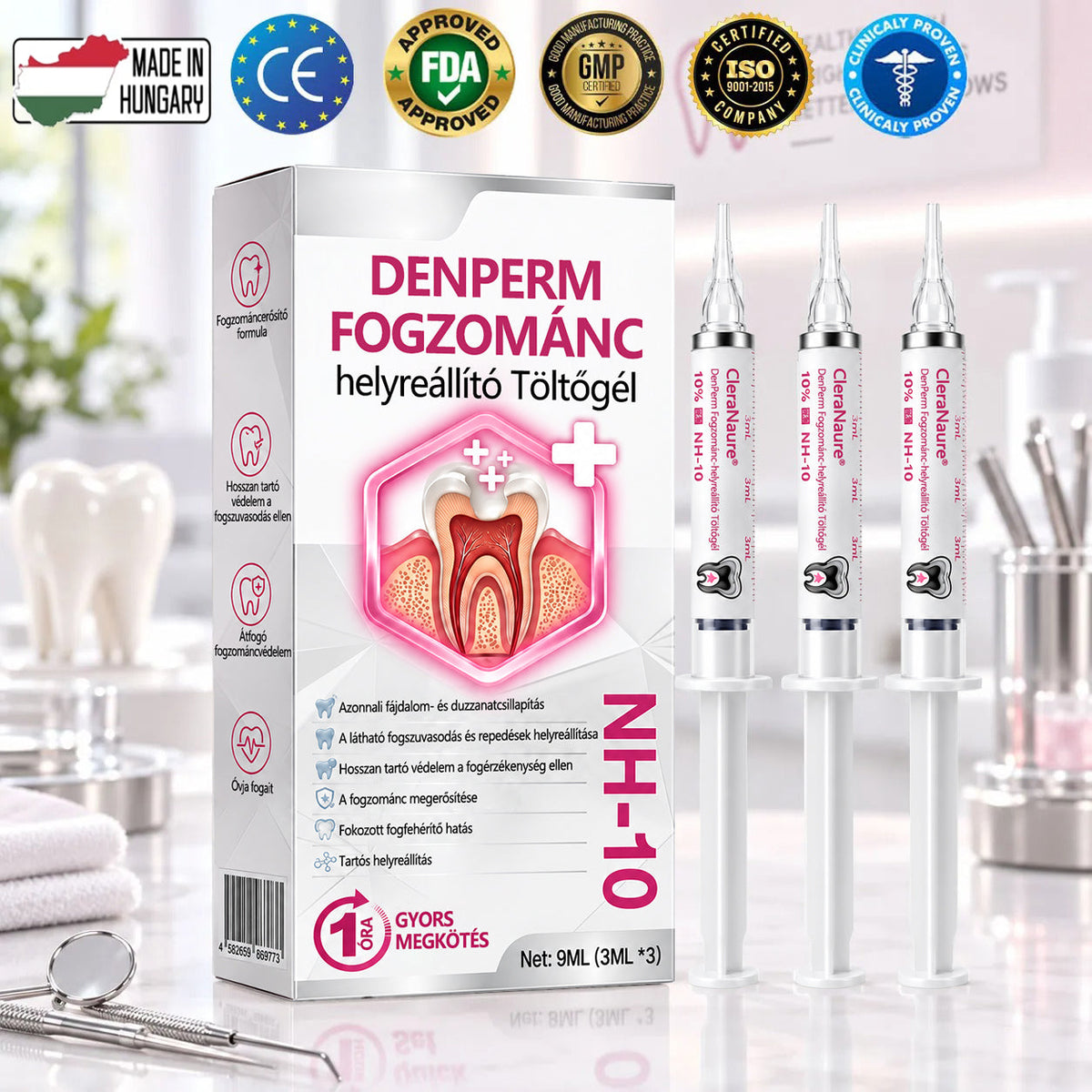 CleraNaure® DenPerm Fogzománc-helyreállító Töltőgél🎁