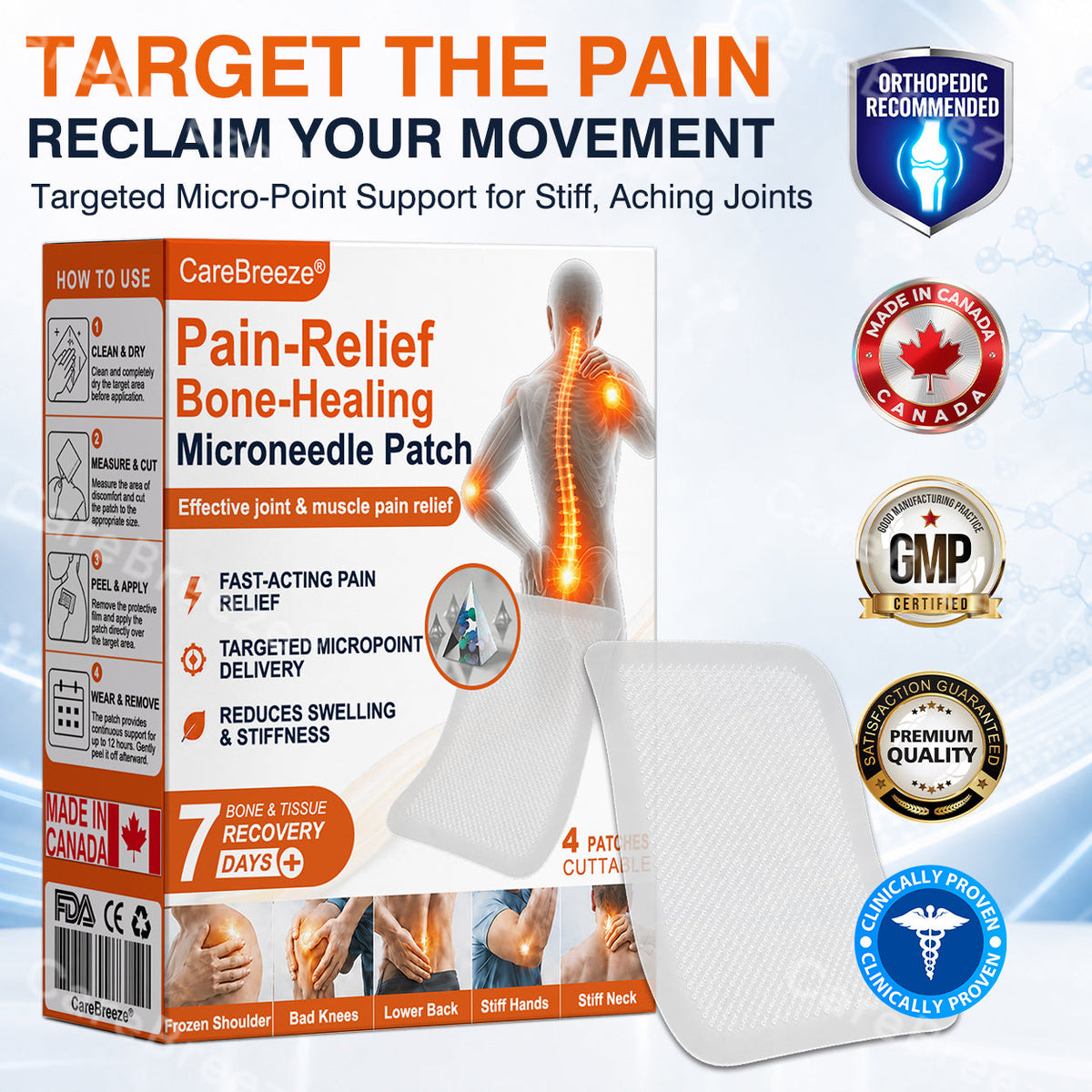 👨‍⚕️✅🇨🇦 Official Store:  CareBreeze® Pain-Relief Bone-Healing Microneedle Patch(🧑‍⚕️Reducing joint swelling, pain, stiffness, redness, warmth, soreness, and joint fatigue)