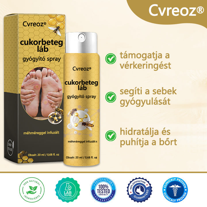 🔥Cvreoz® méhméreg gyógyító spray a sebek gyógyulására és regenerálására a kezeken és a lábakon🎉