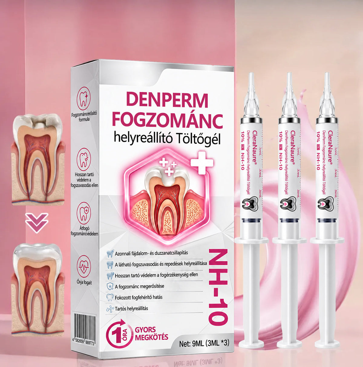 CleraNaure® DenPerm Fogzománc-helyreállító Töltőgél🎁