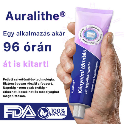 🦷 Auralithe® Comfort Seal Pro – 96 órás prémium fogsorragasztó ✅ stabil, kényelmes és csúszásmentes illeszkedéshez 🍇