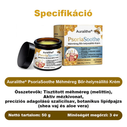 🐝 Auralithe® PsoriaSoothe – Szteroidmentes méhméreges krém viszkető, hámló és érzékeny bőrre ⭐⭐