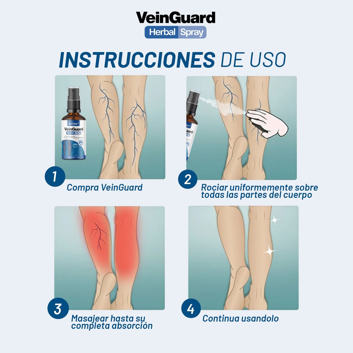 VEINGUARD Herbal Spray 2x1! | Desinflama y Mejora la Circulación.